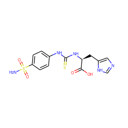 NS(=O)(=O)c1ccc(NC(=S)N[C@@H](Cc2cnc[nH]2)C(=O)O)cc1 ZINC000013835659