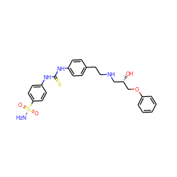 NS(=O)(=O)c1ccc(NC(=S)Nc2ccc(CCNC[C@H](O)COc3ccccc3)cc2)cc1 ZINC000043073553