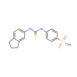 NS(=O)(=O)c1ccc(NC(=S)Nc2ccc3c(c2)CCC3)cc1 ZINC000000610220