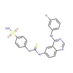 NS(=O)(=O)c1ccc(NC(=S)Nc2ccc3ncnc(Nc4cccc(Br)c4)c3c2)cc1 ZINC001772609478