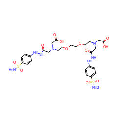 NS(=O)(=O)c1ccc(NNC(=O)CN(CCOCCOCCN(CC(=O)O)CC(=O)NNc2ccc(S(N)(=O)=O)cc2)CC(=O)O)cc1 ZINC000049695172