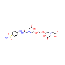 NS(=O)(=O)c1ccc(NNC(=O)CN(CCOCCOCCN(CC(=O)O)CC(=O)O)CC(=O)O)cc1 ZINC000029248861