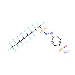 NS(=O)(=O)c1ccc(NNS(=O)(=O)C(F)(F)C(F)(F)C(F)(F)C(F)(F)C(F)(F)C(F)(F)C(F)(F)C(F)(F)F)cc1 ZINC000034718116