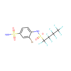 NS(=O)(=O)c1ccc(NS(=O)(=O)C(F)(F)C(F)(F)C(F)(F)C(F)(F)F)c(Br)c1 ZINC000034718099