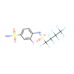 NS(=O)(=O)c1ccc(NS(=O)(=O)C(F)(F)C(F)(F)C(F)(F)C(F)(F)F)c(I)c1 ZINC000034718056