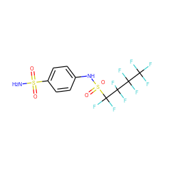 NS(=O)(=O)c1ccc(NS(=O)(=O)C(F)(F)C(F)(F)C(F)(F)C(F)(F)F)cc1 ZINC000034718122