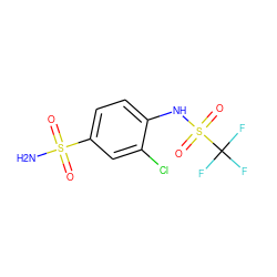 NS(=O)(=O)c1ccc(NS(=O)(=O)C(F)(F)F)c(Cl)c1 ZINC000013835280