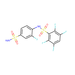 NS(=O)(=O)c1ccc(NS(=O)(=O)c2c(F)c(F)cc(F)c2F)c(F)c1 ZINC000013561064