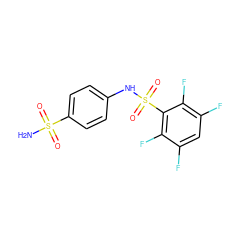 NS(=O)(=O)c1ccc(NS(=O)(=O)c2c(F)c(F)cc(F)c2F)cc1 ZINC000013561061