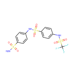 NS(=O)(=O)c1ccc(NS(=O)(=O)c2ccc(NS(=O)(=O)C(F)(F)F)cc2)cc1 ZINC000013835289