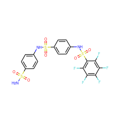 NS(=O)(=O)c1ccc(NS(=O)(=O)c2ccc(NS(=O)(=O)c3c(F)c(F)c(F)c(F)c3F)cc2)cc1 ZINC000027518920