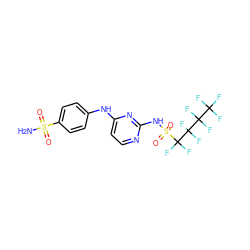 NS(=O)(=O)c1ccc(Nc2ccnc(NS(=O)(=O)C(F)(F)C(F)(F)C(F)(F)C(F)(F)F)n2)cc1 ZINC000034718058