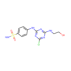 NS(=O)(=O)c1ccc(Nc2nc(Cl)nc(NCCO)n2)cc1 ZINC000066165956