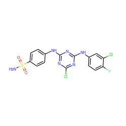 NS(=O)(=O)c1ccc(Nc2nc(Cl)nc(Nc3ccc(F)c(Cl)c3)n2)cc1 ZINC000103269447