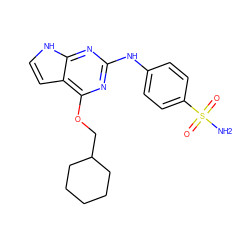 NS(=O)(=O)c1ccc(Nc2nc(OCC3CCCCC3)c3cc[nH]c3n2)cc1 ZINC001772604920