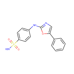 NS(=O)(=O)c1ccc(Nc2ncc(-c3ccccc3)o2)cc1 ZINC000013611271