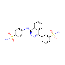 NS(=O)(=O)c1ccc(Nc2nnc(-c3cccc(S(N)(=O)=O)c3)c3ccccc23)cc1 ZINC000095586094