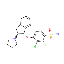 NS(=O)(=O)c1ccc(O[C@H]2c3ccccc3C[C@@H]2N2CCCC2)c(Cl)c1Cl ZINC000147757600