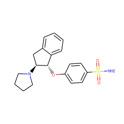 NS(=O)(=O)c1ccc(O[C@H]2c3ccccc3C[C@@H]2N2CCCC2)cc1 ZINC000147777217