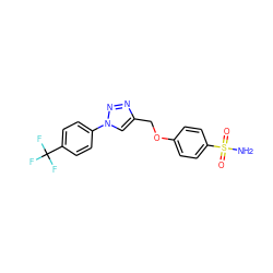 NS(=O)(=O)c1ccc(OCc2cn(-c3ccc(C(F)(F)F)cc3)nn2)cc1 ZINC001772587479