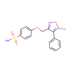 NS(=O)(=O)c1ccc(OCc2no[n+]([O-])c2-c2ccccc2)cc1 ZINC000299839052