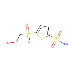 NS(=O)(=O)c1ccc(S(=O)(=O)CCO)s1 ZINC000013825347