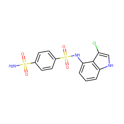 NS(=O)(=O)c1ccc(S(=O)(=O)Nc2cccc3[nH]cc(Cl)c23)cc1 ZINC000026293039