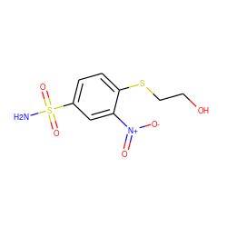 NS(=O)(=O)c1ccc(SCCO)c([N+](=O)[O-])c1 ZINC000006084468