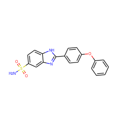 NS(=O)(=O)c1ccc2[nH]c(-c3ccc(Oc4ccccc4)cc3)nc2c1 ZINC000013612047