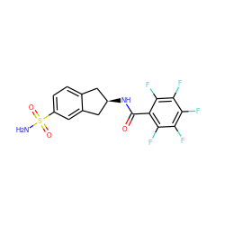 NS(=O)(=O)c1ccc2c(c1)C[C@H](NC(=O)c1c(F)c(F)c(F)c(F)c1F)C2 ZINC000013686419