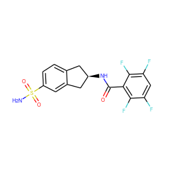 NS(=O)(=O)c1ccc2c(c1)C[C@H](NC(=O)c1c(F)c(F)cc(F)c1F)C2 ZINC000028393938