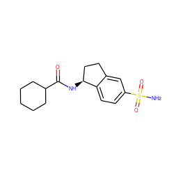 NS(=O)(=O)c1ccc2c(c1)CC[C@@H]2NC(=O)C1CCCCC1 ZINC000013686393