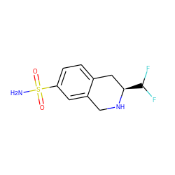 NS(=O)(=O)c1ccc2c(c1)CN[C@H](C(F)F)C2 ZINC000013686935