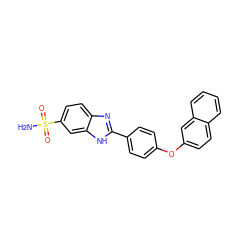 NS(=O)(=O)c1ccc2nc(-c3ccc(Oc4ccc5ccccc5c4)cc3)[nH]c2c1 ZINC000034231871