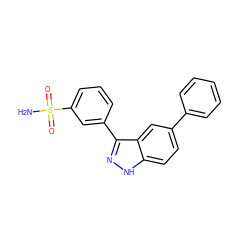 NS(=O)(=O)c1cccc(-c2n[nH]c3ccc(-c4ccccc4)cc23)c1 ZINC000166715731