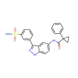 NS(=O)(=O)c1cccc(-c2n[nH]c3ccc(NC(=O)C4(c5ccccc5)CC4)cc23)c1 ZINC000167112869