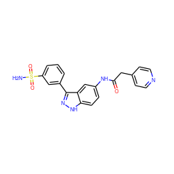 NS(=O)(=O)c1cccc(-c2n[nH]c3ccc(NC(=O)Cc4ccncc4)cc23)c1 ZINC000204672997