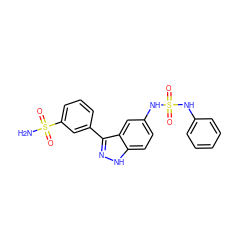 NS(=O)(=O)c1cccc(-c2n[nH]c3ccc(NS(=O)(=O)Nc4ccccc4)cc23)c1 ZINC000299833776