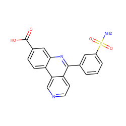 NS(=O)(=O)c1cccc(-c2nc3cc(C(=O)O)ccc3c3cnccc23)c1 ZINC000082157978