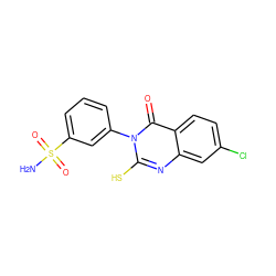 NS(=O)(=O)c1cccc(-n2c(S)nc3cc(Cl)ccc3c2=O)c1 ZINC001772606775