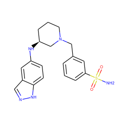 NS(=O)(=O)c1cccc(CN2CCC[C@H](Nc3ccc4[nH]ncc4c3)C2)c1 ZINC000113343416