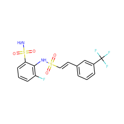 NS(=O)(=O)c1cccc(F)c1NS(=O)(=O)/C=C/c1cccc(C(F)(F)F)c1 ZINC000143471515