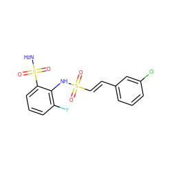 NS(=O)(=O)c1cccc(F)c1NS(=O)(=O)/C=C/c1cccc(Cl)c1 ZINC000143471282