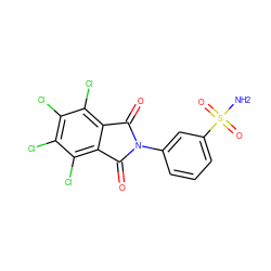 NS(=O)(=O)c1cccc(N2C(=O)c3c(Cl)c(Cl)c(Cl)c(Cl)c3C2=O)c1 ZINC000096916533