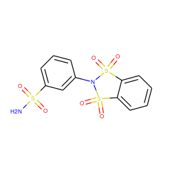 NS(=O)(=O)c1cccc(N2S(=O)(=O)c3ccccc3S2(=O)=O)c1 ZINC000095588548