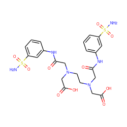 NS(=O)(=O)c1cccc(NC(=O)CN(CCN(CC(=O)O)CC(=O)Nc2cccc(S(N)(=O)=O)c2)CC(=O)O)c1 ZINC000029232801