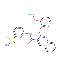 NS(=O)(=O)c1cccc(NC(=O)c2cc3ccccc3nc2Oc2ccccc2OC(F)F)c1 ZINC000143205811