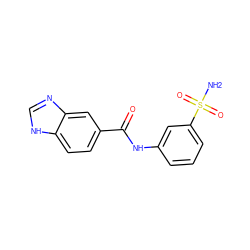 NS(=O)(=O)c1cccc(NC(=O)c2ccc3[nH]cnc3c2)c1 ZINC000013132775