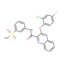 NS(=O)(=O)c1cccc(NC(=O)c2nc3ccccc3nc2Oc2ccc(F)cc2Cl)c1 ZINC000143209704