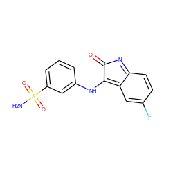 NS(=O)(=O)c1cccc(NC2=c3cc(F)ccc3=NC2=O)c1 ZINC000653733734